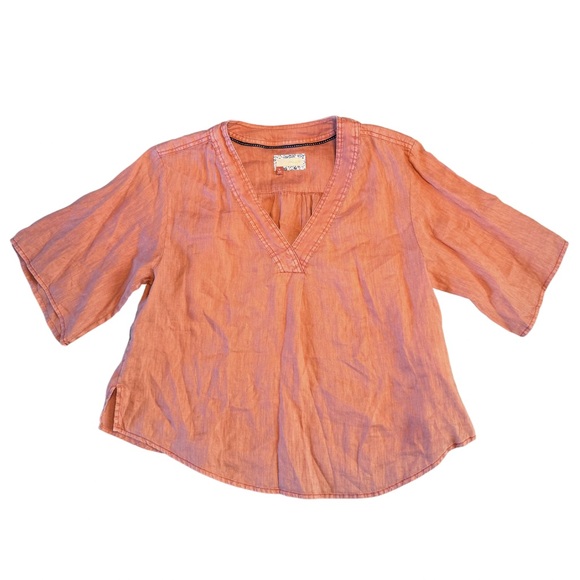 Anthropologie Pilcro Linen Short Sleeve Blouse - Picture 1 of 5